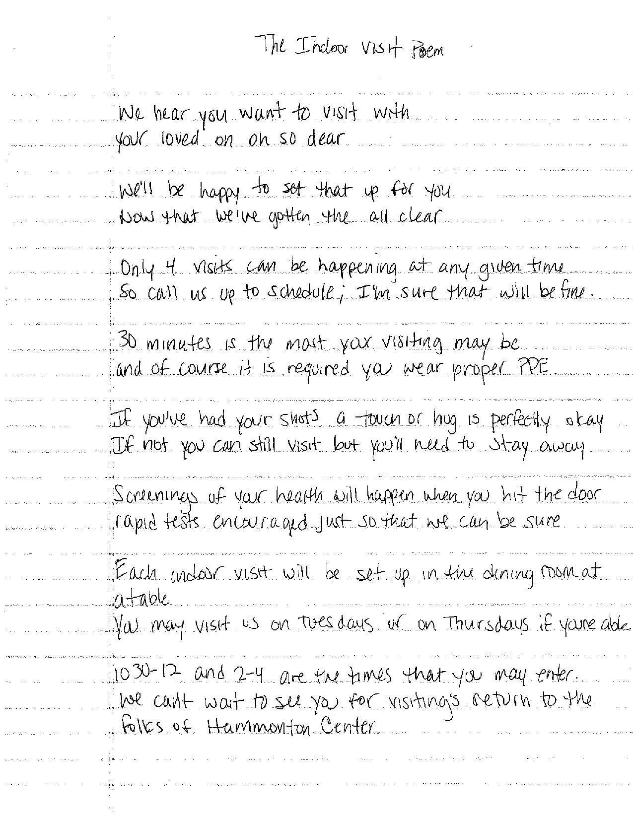 Hammonton Center Social Worker Creates a Poem From the Heart ...